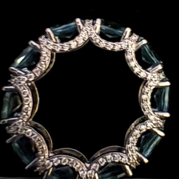 925 silver 4 carat aquamarine eternity band by Italo - Picture 3 of 3